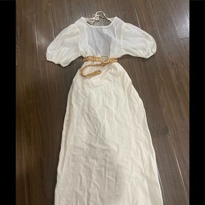 Zara combination cream knitted dress